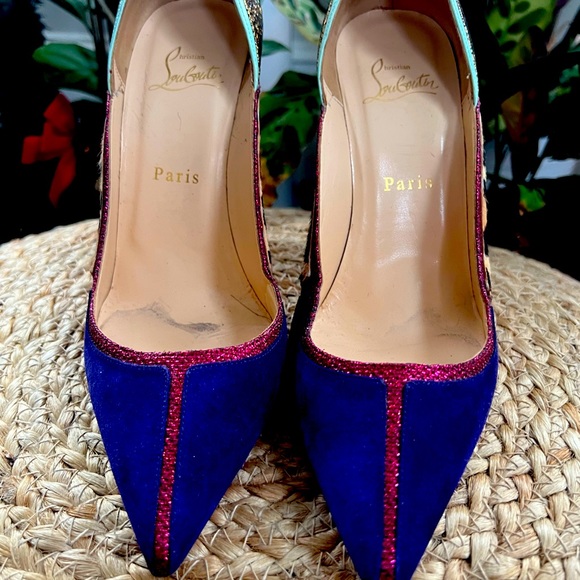 Serianina Pointed-Toe 100mm Red Sole Pump, Multi - Picture 6 of 9